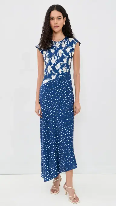 Tanya Taylor Violeta Dress French Blue/Cream | Thumbnail 2 Tanya Taylor Violeta Dress French Blue/Cream | Thumbnail 2
