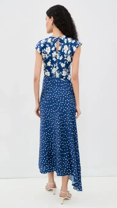 Tanya Taylor Violeta Dress French Blue/Cream | Thumbnail 3 Tanya Taylor Violeta Dress French Blue/Cream | Thumbnail 3