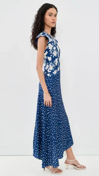 Tanya Taylor Violeta Dress French Blue/Cream | Thumbnail 4 Tanya Taylor Violeta Dress French Blue/Cream | Thumbnail 4