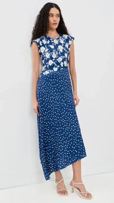 Tanya Taylor Violeta Dress French Blue/Cream | Thumbnail 5 Tanya Taylor Violeta Dress French Blue/Cream | Thumbnail 5