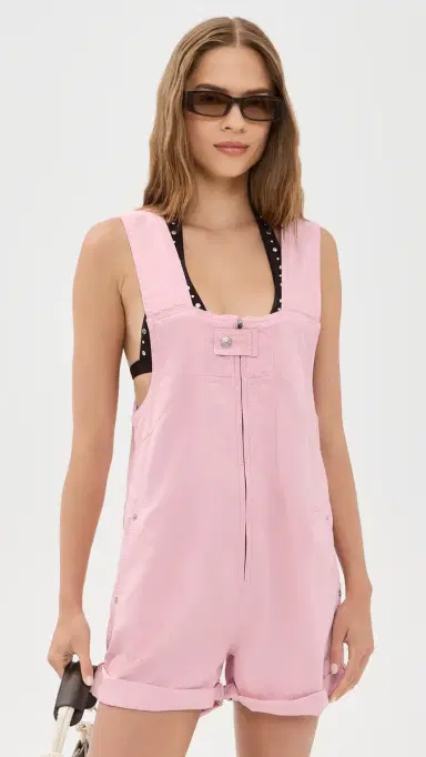 Free People Jude Short Overalls Pink Parfait | Thumbnail 3 Free People Jude Short Overalls Pink Parfait | Thumbnail 3