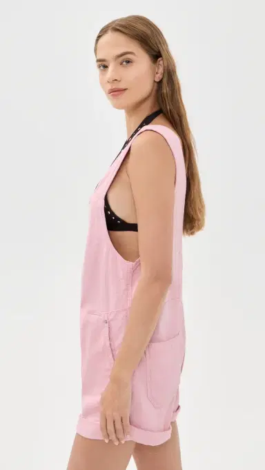 Free People Jude Short Overalls Pink Parfait | Thumbnail 5 Free People Jude Short Overalls Pink Parfait | Thumbnail 5