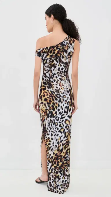 Norma Kamali Drop Shoulder Fitted Gown with Side Slit Urban Animal M | Thumbnail 3 Norma Kamali Drop Shoulder Fitted Gown with Side Slit Urban Animal M | Thumbnail 3