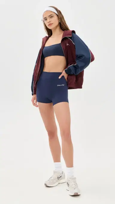 Sporty & Rich ignature Logo Mini Biker Shorts Dark Navy White | Thumbnail 5 Sporty & Rich ignature Logo Mini Biker Shorts Dark Navy White | Thumbnail 5