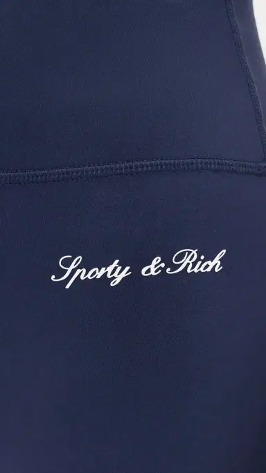 Sporty & Rich ignature Logo Mini Biker Shorts Dark Navy White | Thumbnail 6 Sporty & Rich ignature Logo Mini Biker Shorts Dark Navy White | Thumbnail 6