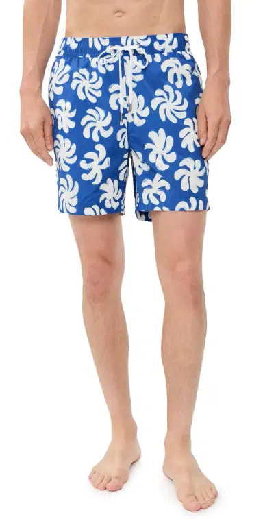 Onia Charles wim Trunks 7 Painted Palms Blue Quartz Mult | Thumbnail 1 Onia Charles wim Trunks 7 Painted Palms Blue Quartz Mult | Thumbnail 1