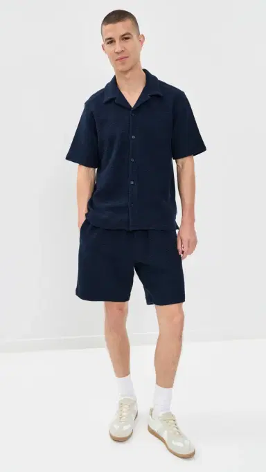 Wax London am Textured Interlock Shorts 8 Navy | Thumbnail 5 Wax London am Textured Interlock Shorts 8 Navy | Thumbnail 5