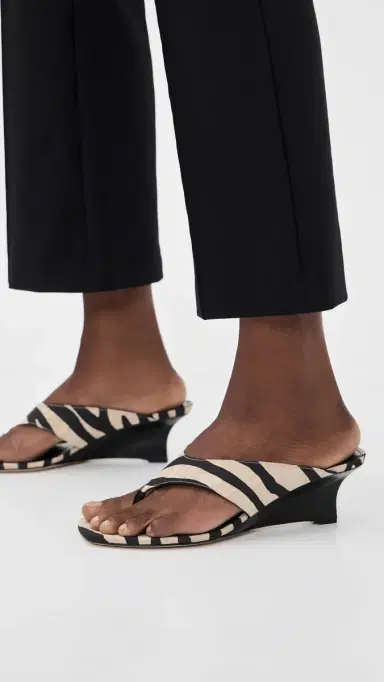 Stuart Weitzman Vinnie Wedge Thong Sandals Crm/Smk | Thumbnail 3 Stuart Weitzman Vinnie Wedge Thong Sandals Crm/Smk | Thumbnail 3