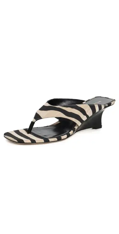 Stuart Weitzman Vinnie Wedge Thong Sandals Crm/Smk | Thumbnail 1 Stuart Weitzman Vinnie Wedge Thong Sandals Crm/Smk | Thumbnail 1