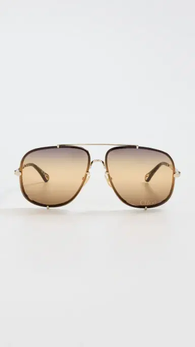 Chloé Aviator Sunglasses Gold/Yellow One Size | Thumbnail 2 Chloé Aviator Sunglasses Gold/Yellow One Size | Thumbnail 2