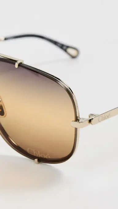 Chloé Aviator Sunglasses Gold/Yellow One Size | Thumbnail 5 Chloé Aviator Sunglasses Gold/Yellow One Size | Thumbnail 5