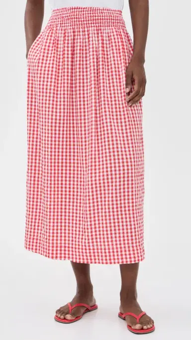 Splendid Gigi Gingham Midi Skirt Firework/White | Thumbnail 2 Splendid Gigi Gingham Midi Skirt Firework/White | Thumbnail 2