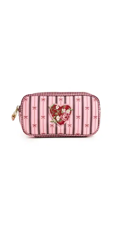Stoney Clover Lane Agua Bendita x Stripe Bow Small Pouch Stripe Bow One Size | Thumbnail 1 Stoney Clover Lane Agua Bendita x Stripe Bow Small Pouch Stripe Bow One Size | Thumbnail 1