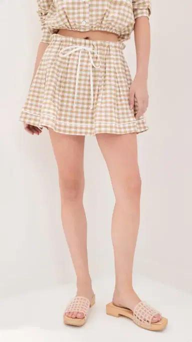 LE BOP adeline Mini Skirt Khaki Check | Thumbnail 3 LE BOP adeline Mini Skirt Khaki Check | Thumbnail 3