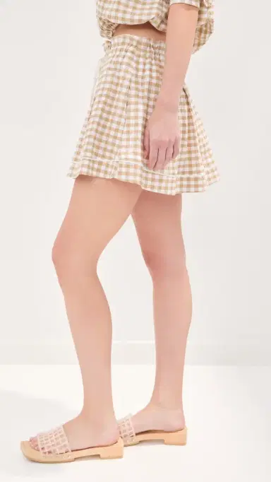 LE BOP adeline Mini Skirt Khaki Check | Thumbnail 5 LE BOP adeline Mini Skirt Khaki Check | Thumbnail 5