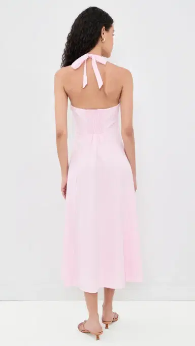 WAYF Heidi Halter Midi Dress Light Pink | Thumbnail 3 WAYF Heidi Halter Midi Dress Light Pink | Thumbnail 3