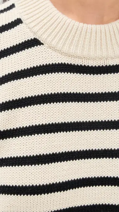 Sold Out NYC The Favorite Crew Stripe Pullover Black & Cream Stripe | Thumbnail 6 Sold Out NYC The Favorite Crew Stripe Pullover Black & Cream Stripe | Thumbnail 6