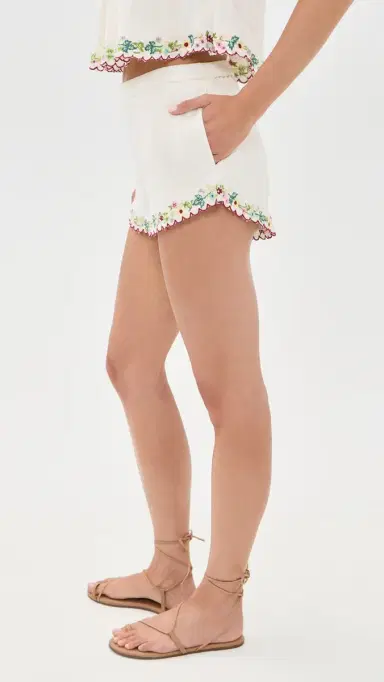 For Love & Lemons Leah Shorts Cream | Thumbnail 4 For Love & Lemons Leah Shorts Cream | Thumbnail 4