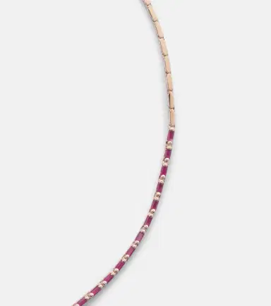 Suzanne Kalan 18kt rose gold tennis necklace with rubies | Thumbnail 3 Suzanne Kalan 18kt rose gold tennis necklace with rubies | Thumbnail 3