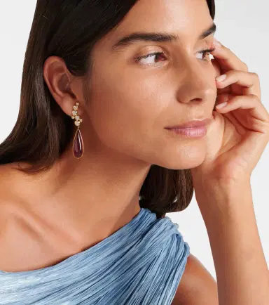 Octavia Elizabeth Floating Nesting Gem 18kt gold drop earrings with diamonds and rubellites | Thumbnail 5 Octavia Elizabeth Floating Nesting Gem 18kt gold drop earrings with diamonds and rubellites | Thumbnail 5