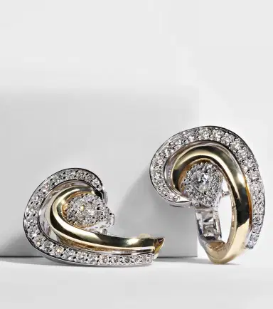 Yeprem Golden Strada 18kt yellow and white gold earrings with diamonds | Thumbnail 3 Yeprem Golden Strada 18kt yellow and white gold earrings with diamonds | Thumbnail 3