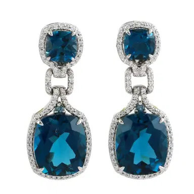 Wish Fine Jewelry 16.65ct Topaz Diamond 14K Drop Earrings | Thumbnail 1 Wish Fine Jewelry 16.65ct Topaz Diamond 14K Drop Earrings | Thumbnail 1