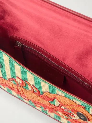 Staud Tommy Bead-embellished Leather-trimmed Satin Shoulder Bag | Thumbnail 6 Staud Tommy Bead-embellished Leather-trimmed Satin Shoulder Bag | Thumbnail 6