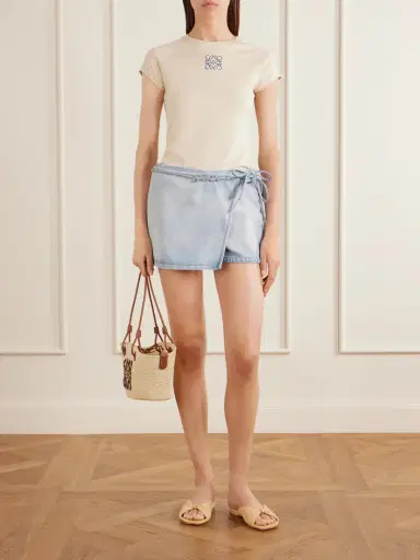Loewe + Paula's Ibiza Anagram Basket Leather-trimmed Raffia Shoulder Bag | Thumbnail 3 Loewe + Paula's Ibiza Anagram Basket Leather-trimmed Raffia Shoulder Bag | Thumbnail 3