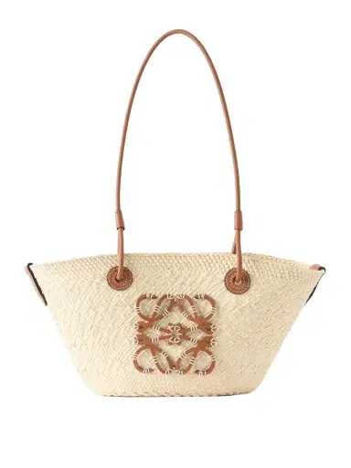 Loewe + Paula's Ibiza Anagram Basket Leather-trimmed Raffia Shoulder Bag | Thumbnail 1 Loewe + Paula's Ibiza Anagram Basket Leather-trimmed Raffia Shoulder Bag | Thumbnail 1
