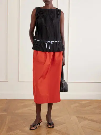 TOTEME Belted Pleated Poplin Blouse | Thumbnail 2 TOTEME Belted Pleated Poplin Blouse | Thumbnail 2