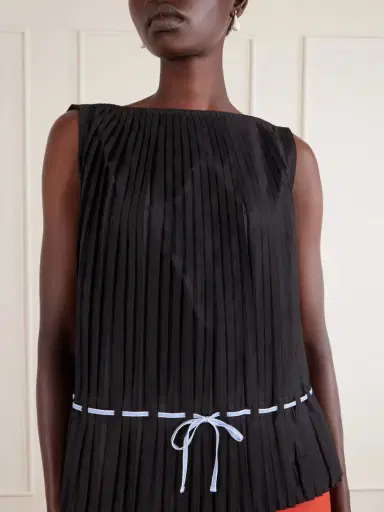 TOTEME Belted Pleated Poplin Blouse | Thumbnail 4 TOTEME Belted Pleated Poplin Blouse | Thumbnail 4
