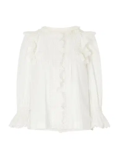 Saint Laurent Crochet-trimmed Cotton-voile Blouse | Thumbnail 1 Saint Laurent Crochet-trimmed Cotton-voile Blouse | Thumbnail 1