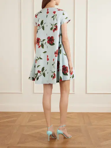 Oscar de la Renta Floral-print Cotton-blend Poplin Mini Dress | Thumbnail 3 Oscar de la Renta Floral-print Cotton-blend Poplin Mini Dress | Thumbnail 3