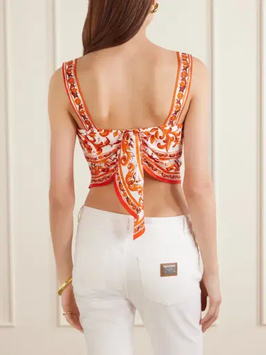 Dolce & Gabbana Printed Silk Top | Thumbnail 3 Dolce & Gabbana Printed Silk Top | Thumbnail 3