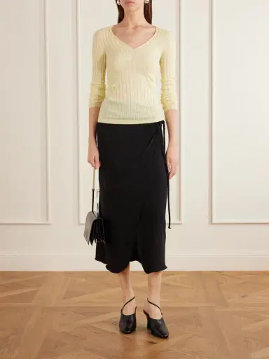 Jil Sander Ribbed Cashmere And Silk-blend Sweater | Thumbnail 2 Jil Sander Ribbed Cashmere And Silk-blend Sweater | Thumbnail 2