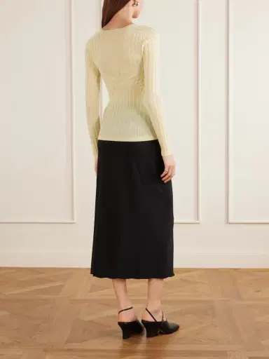 Jil Sander Ribbed Cashmere And Silk-blend Sweater | Thumbnail 3 Jil Sander Ribbed Cashmere And Silk-blend Sweater | Thumbnail 3
