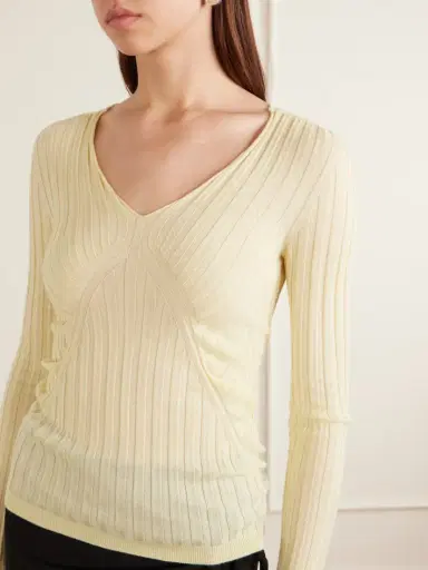 Jil Sander Ribbed Cashmere And Silk-blend Sweater | Thumbnail 4 Jil Sander Ribbed Cashmere And Silk-blend Sweater | Thumbnail 4