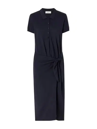 Lisa Yang Anthea Tie-detailed Cotton And Cashmere-blend Midi Dress | Thumbnail 1 Lisa Yang Anthea Tie-detailed Cotton And Cashmere-blend Midi Dress | Thumbnail 1