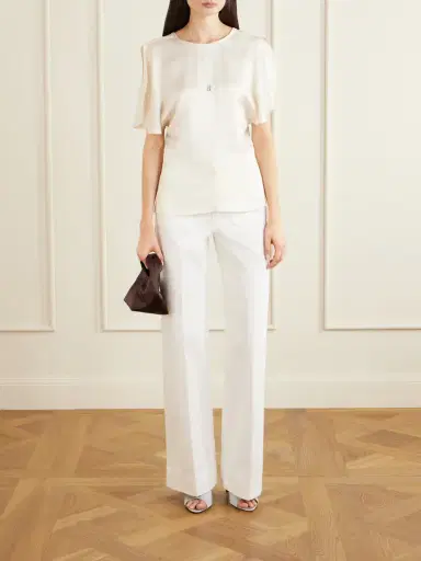 Victoria Beckham Bela Draped Satin Blouse | Thumbnail 2 Victoria Beckham Bela Draped Satin Blouse | Thumbnail 2