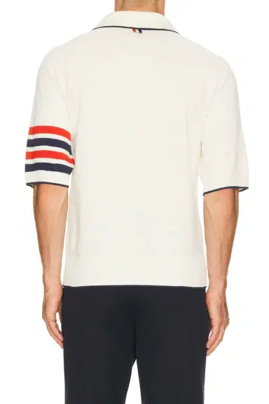 Thom Browne Relaxed Fit Raglan Short Sleeve Polo | Thumbnail 2 Thom Browne Relaxed Fit Raglan Short Sleeve Polo | Thumbnail 2