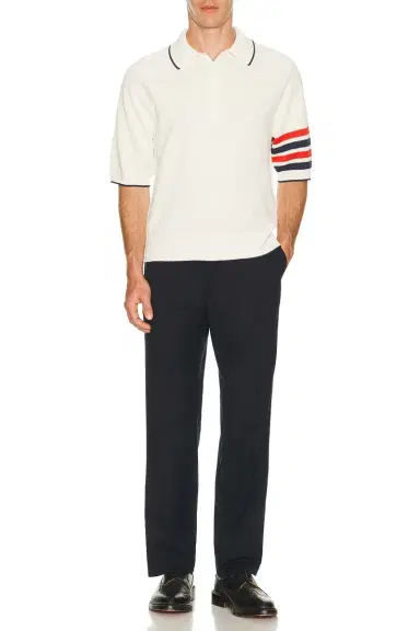 Thom Browne Relaxed Fit Raglan Short Sleeve Polo | Thumbnail 3 Thom Browne Relaxed Fit Raglan Short Sleeve Polo | Thumbnail 3