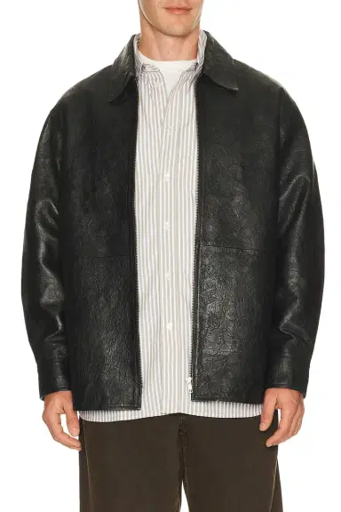 SUNFLOWER Crinkle Leather Shirt Jacket | Thumbnail 1 SUNFLOWER Crinkle Leather Shirt Jacket | Thumbnail 1