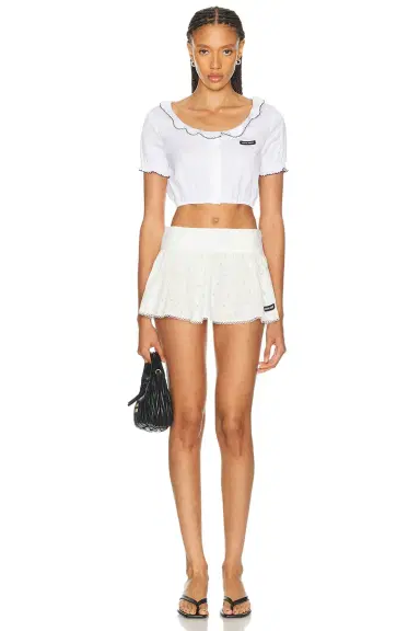 Miu Miu Pop Sangallo Pop Fiammato Skirt | Thumbnail 5 Miu Miu Pop Sangallo Pop Fiammato Skirt | Thumbnail 5