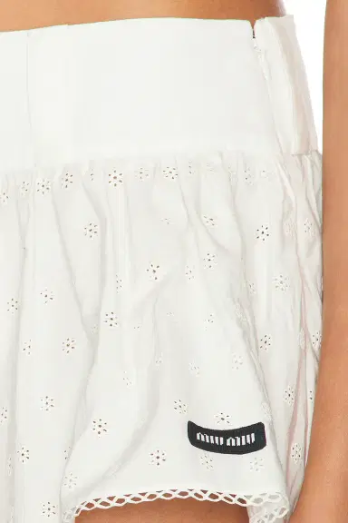 Miu Miu Pop Sangallo Pop Fiammato Skirt | Thumbnail 6 Miu Miu Pop Sangallo Pop Fiammato Skirt | Thumbnail 6