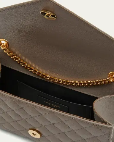 Saint Laurent Envelope Triquilt Small YSL Shoulder Bag in Grained Leather | Thumbnail 8 Saint Laurent Envelope Triquilt Small YSL Shoulder Bag in Grained Leather | Thumbnail 8