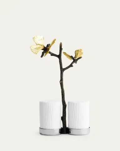 Michael Aram Butterfly Ginkgo Salt and Pepper Shakers with Caddy | Thumbnail 2 Michael Aram Butterfly Ginkgo Salt and Pepper Shakers with Caddy | Thumbnail 2