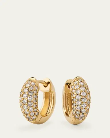 Sydney Evan 14k Puffy Diamond Huggie Hoop Earrings | Thumbnail 3 Sydney Evan 14k Puffy Diamond Huggie Hoop Earrings | Thumbnail 3