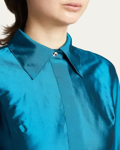 Rickie Freeman for Teri Jon Taffeta Shirt Dress w/ Eyelet Skirt | Thumbnail 5 Rickie Freeman for Teri Jon Taffeta Shirt Dress w/ Eyelet Skirt | Thumbnail 5