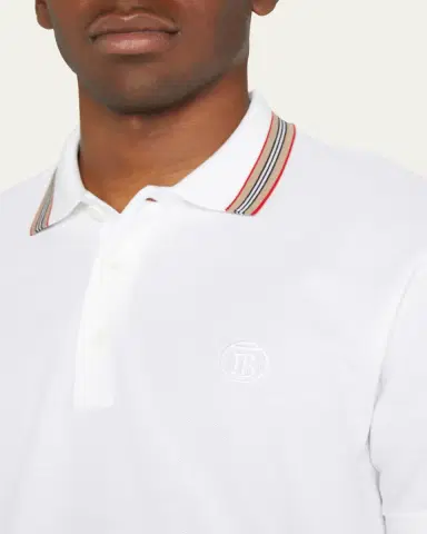 Burberry Men's Pierson Check Trim Polo Shirt | Thumbnail 4 Burberry Men's Pierson Check Trim Polo Shirt | Thumbnail 4