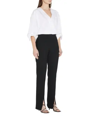 Veronica Beard Paula Slim Straight Pants with Split Hem | Thumbnail 1 Veronica Beard Paula Slim Straight Pants with Split Hem | Thumbnail 1